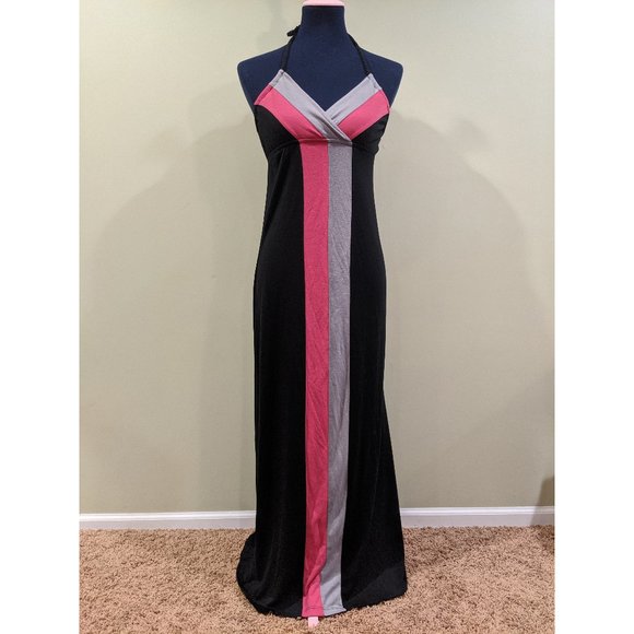 L8teR Dresses & Skirts - Long Black and Pink Maxi Sundress